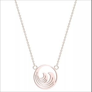 Stainless Steel Wave Pendant Necklace. Different finishes
